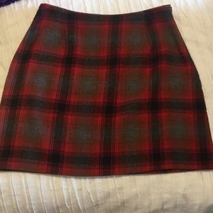 Vintage Plaid wool blend  skirt